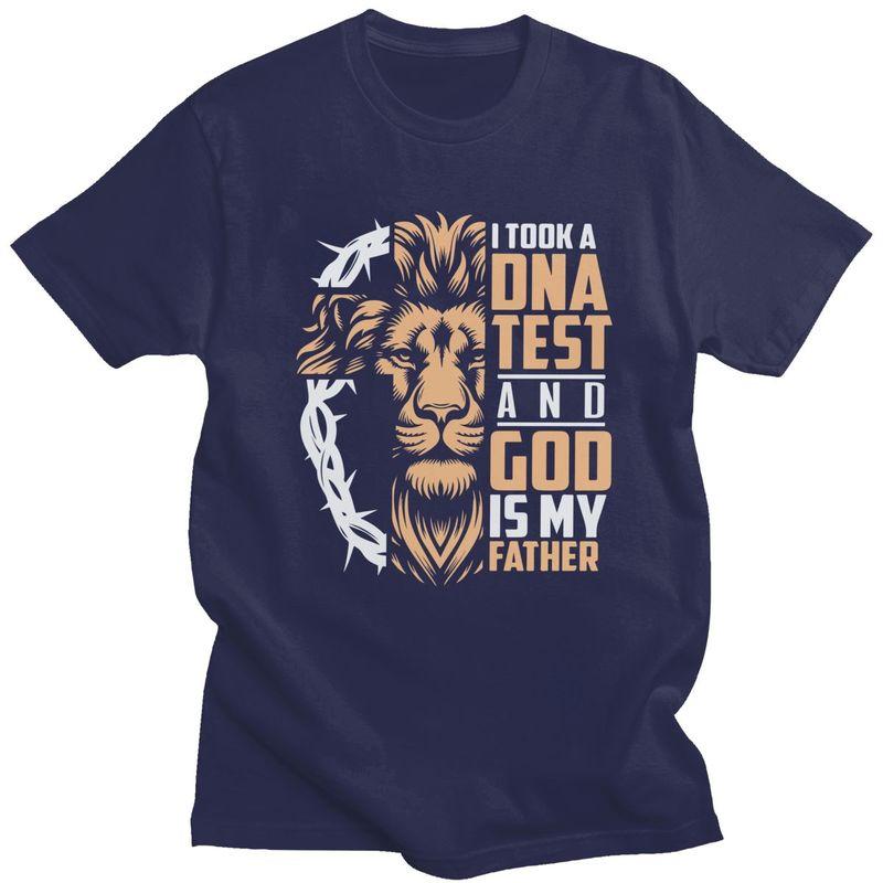 Custom I Took A Dna Test God Is My Father Tshirts for Men Short Sleeve Leisure Tshirt Loose Fit Pure Cotton Tees Gift Idea