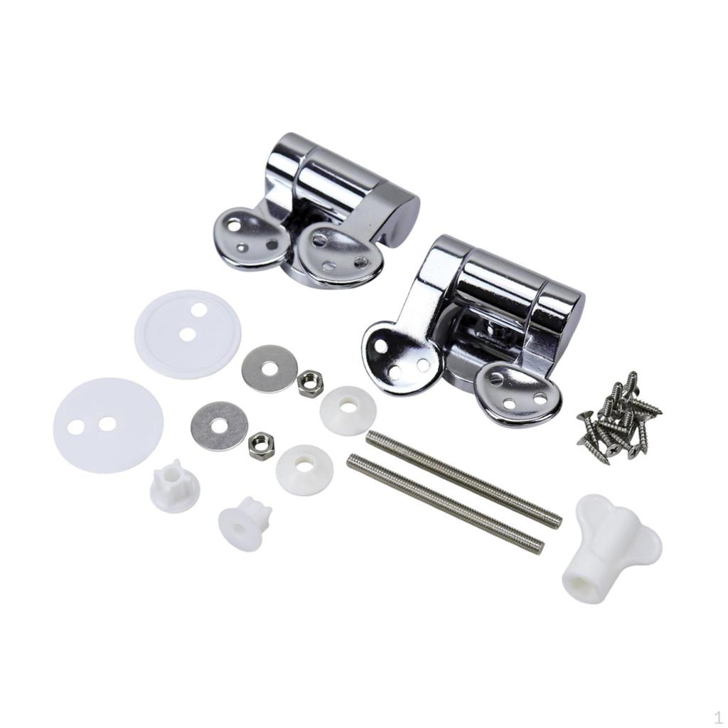 Toilet Seat Hinges Parts Zinc Alloy Metal Hinge Easy Install Lid Fixings