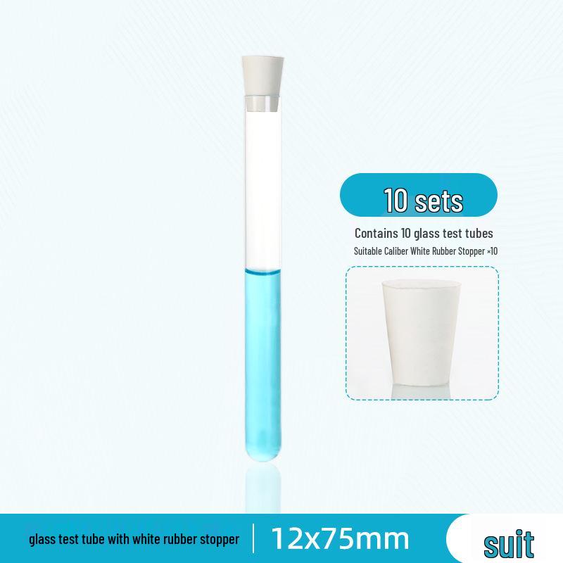 High-Temperature Resistant Glass Test Tube, Round Bottom, Flat Mouth, Customizable Diameters: 12-30mm.