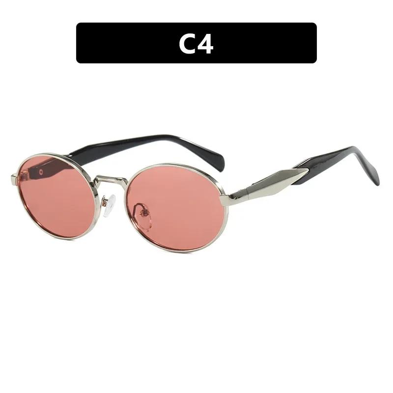 

Quality Sunglasses UV400 Protection Elliptical Metal Sun Glasses Woman Stylish Classic High-end Sunglass Luxury