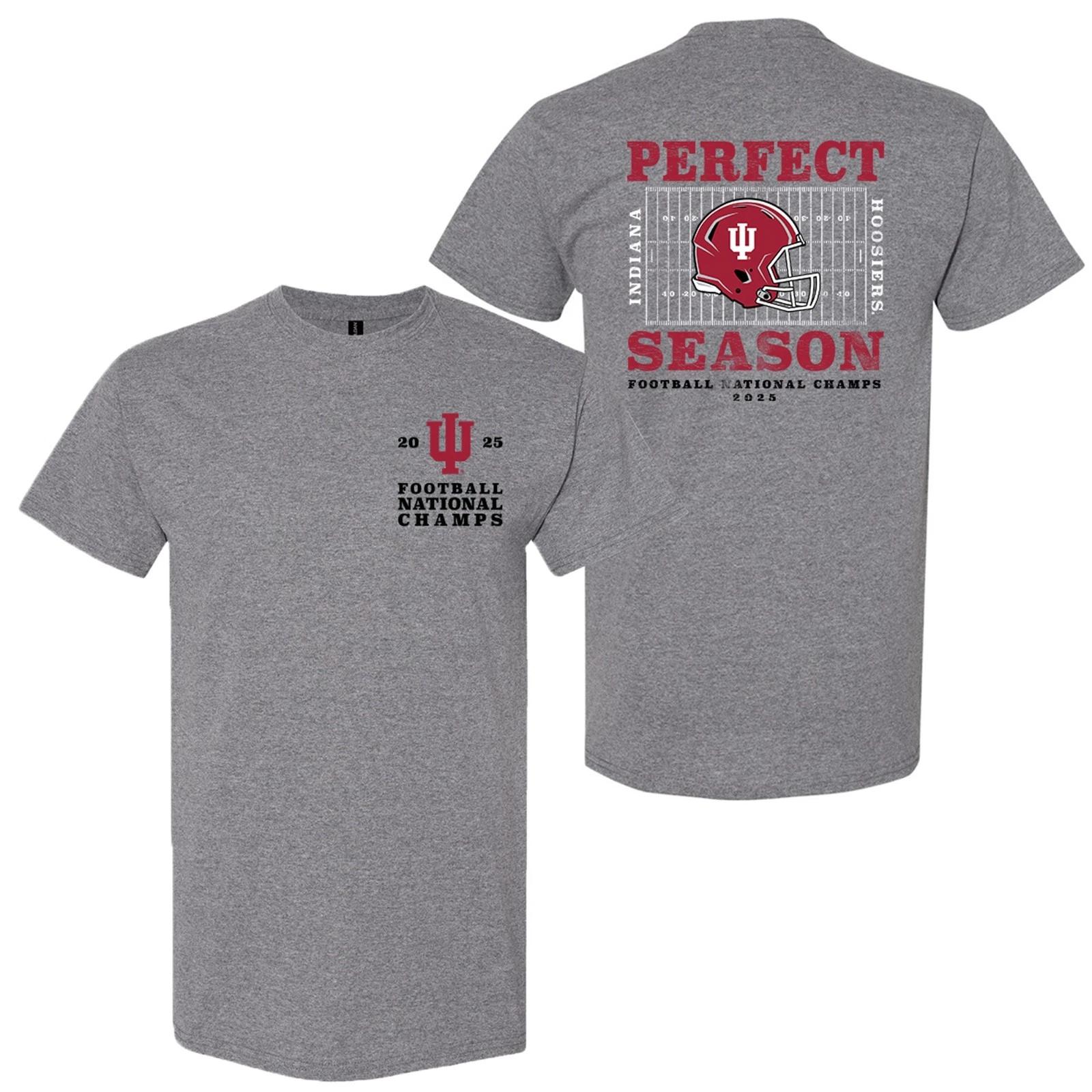 Indiana Perfect Season National Champions 2025 T-Shirt - Graphite Heather 2XL