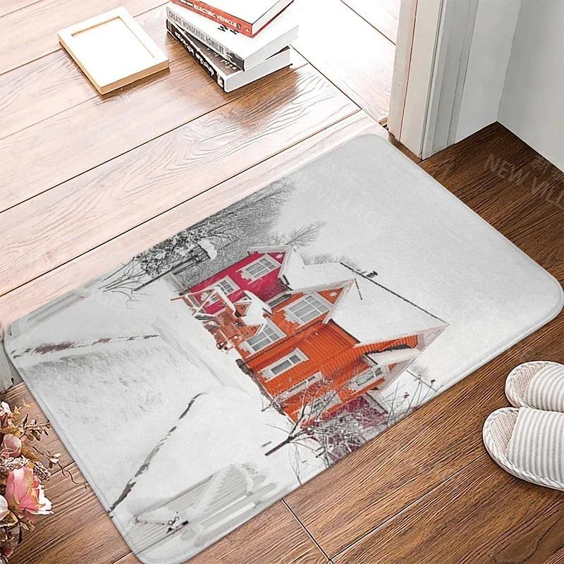 Christmas Reindeer Doormat Winter Holiday Balcony Rugs Bathroom Carpets Kitchen Anti-slip Doormat Welcome Entrance Home Decor