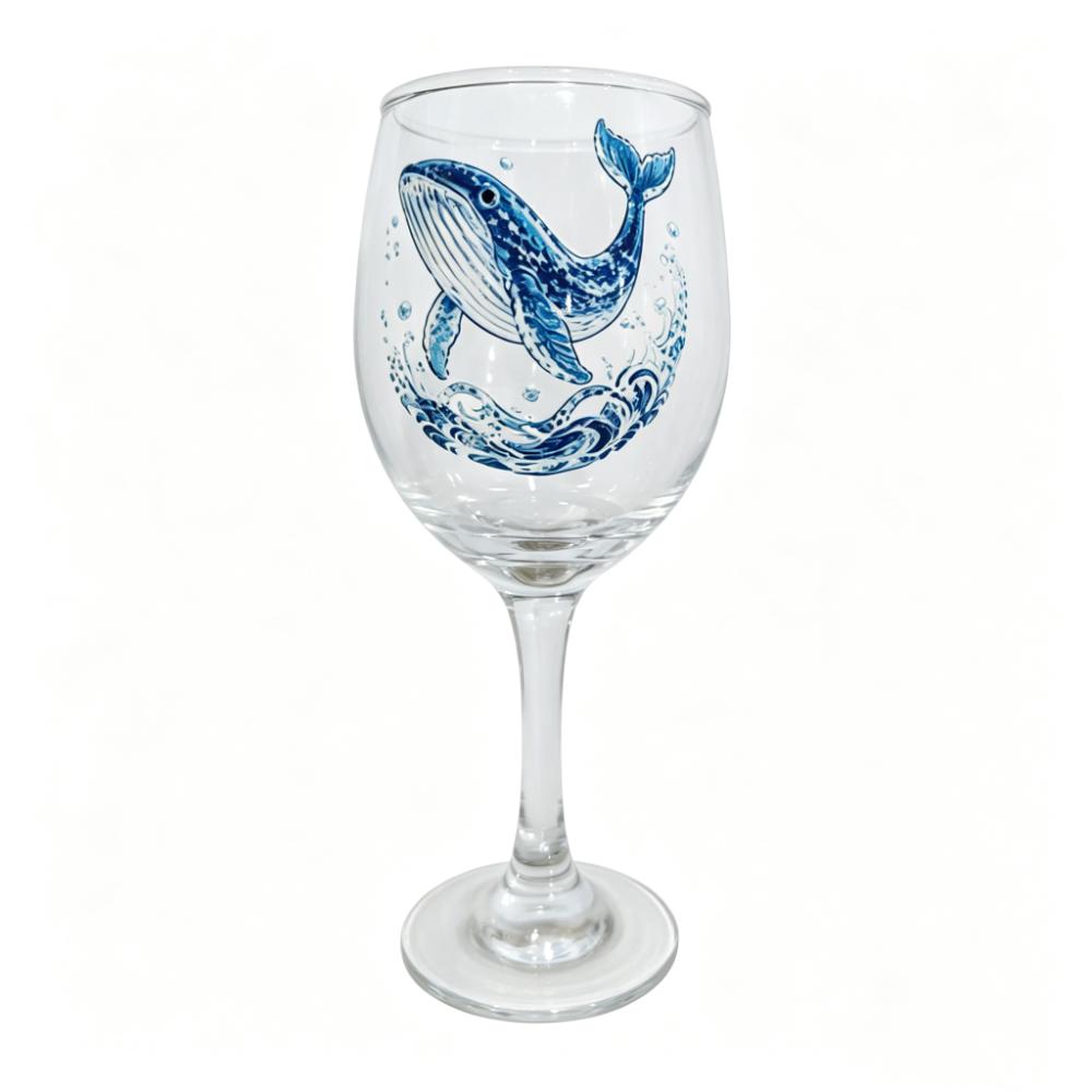Octopus Ocean Animal Wine Glass Tortoise Dolphin Glass Goblet 2D Printed Shark Whale Marine Animal Tall Glass Home Decor