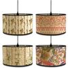 Nordic Style Green Plant Pattern Lamp Shade Bamboo Art Lampshade Cafe Chandelier Retro Homestay Room Decor Hanging Lamp Cover