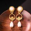 Vintage Pearl Water Drop Earrings - Elegant Retro Court Style for Women