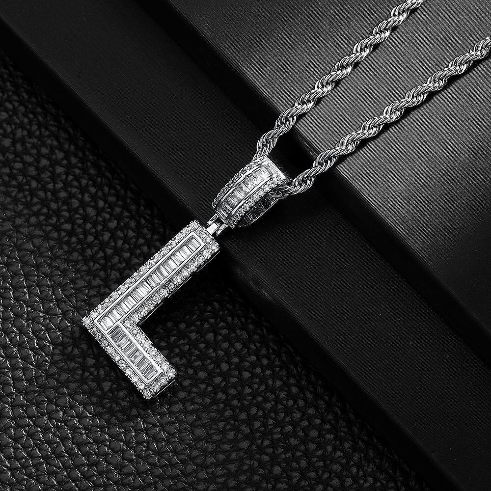 Letter Pendant Copper Inlaid Zircon Necklace Personalized Niche Design Men'S And Women'S Pendant Necklace