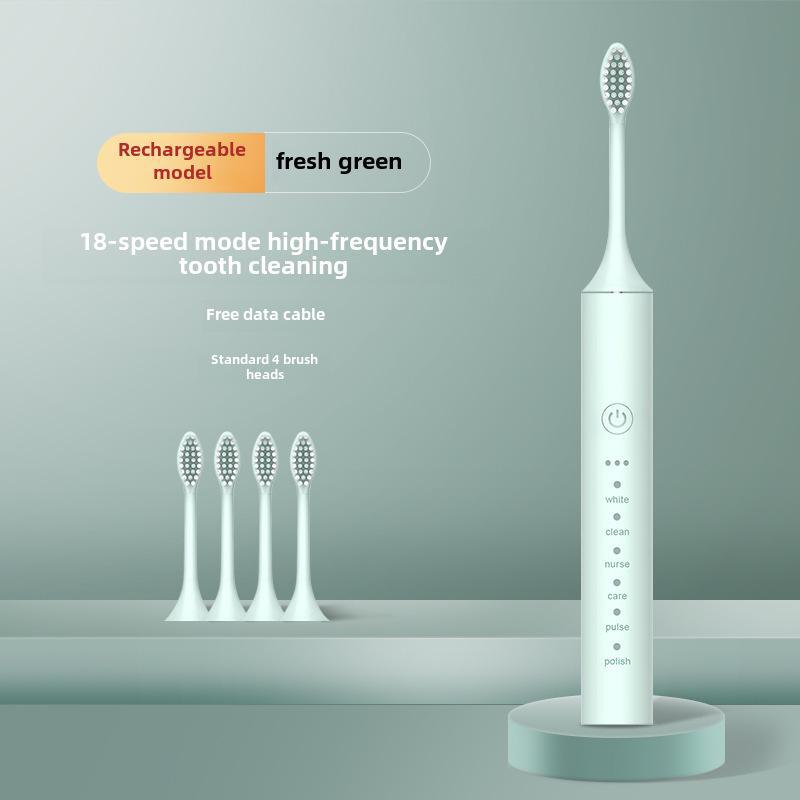 Unisex Rechargeable Ultrasonic Toothbrush with Soft Bristles for Travel and Home Use