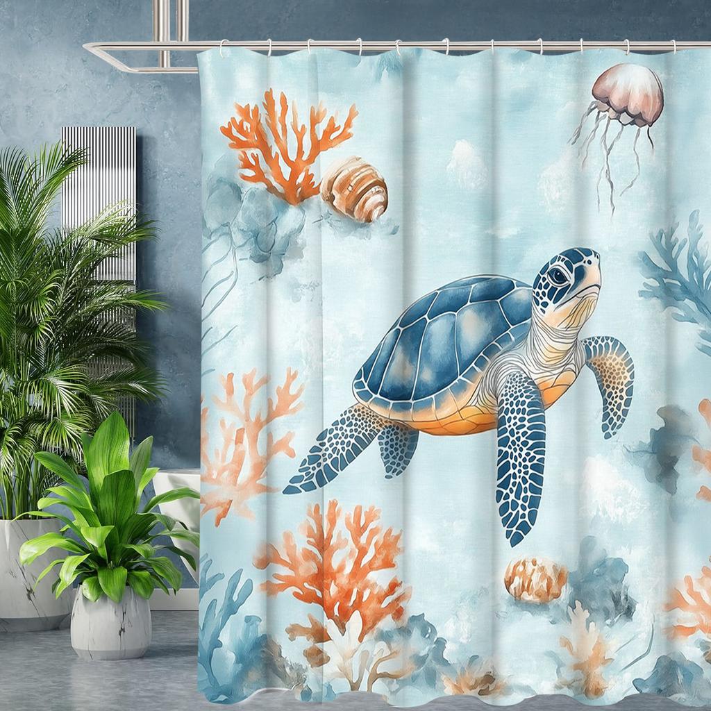 Želva Koupelnový závěs Koupelnový sprchový závěs Vodotěsný S 12 háčky Domácí dekorace Doprava zdarma