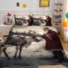 Santa Elk 3D Printed Polyester Pillowcase Quilt Cover Two Or Three Piece Set Available