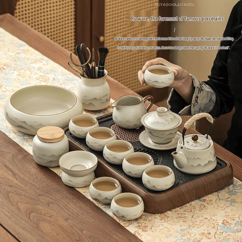 Ru Kiln Ink Wash Kung Fu Tea Set