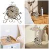 Vintaged Table Clock with Metal Construction for Home Bookshelves Decoration Ornament Desk Clocks