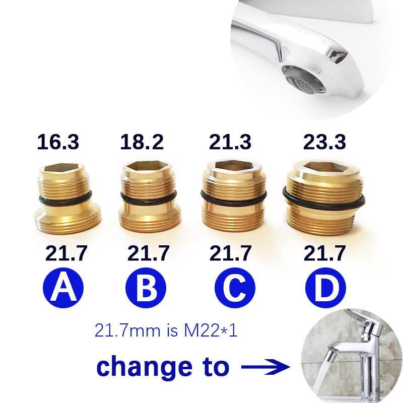 M16.3 M18.2 M21.3 M23.3 to M22 Male Thread Brass Shower Adapter
