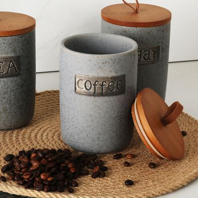 Sucrier en céramique Yousheng Récipient de stockage scellé avec couvercle de qualité alimentaire sans BPA Grande capacité Récipient support pour sucre et grains de café