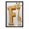 Plakat Żyrafa I Litera F Plakat Żyrafa I Litera F, 30X40 Cm, Rama Drewniana Jasny Dąb, Papier Matowy 230 Gsm