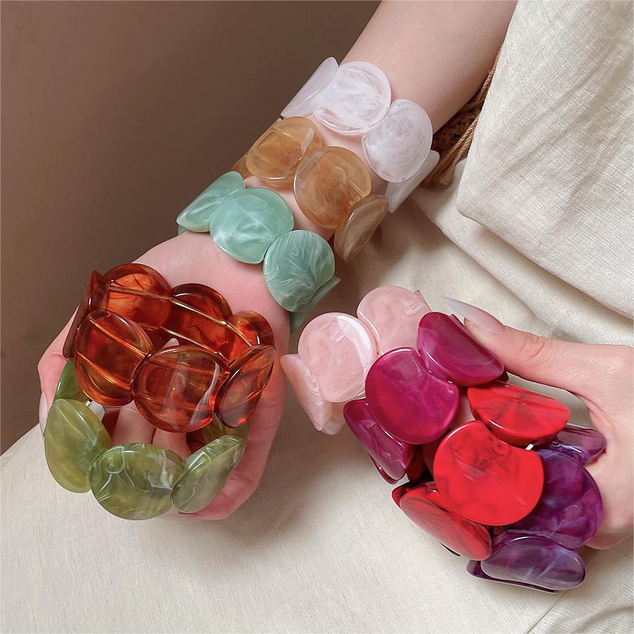 Acrylic Ombre Spliced Round Bracelet - 2025 Trendy Sweet and Versatile High-End Jewelry