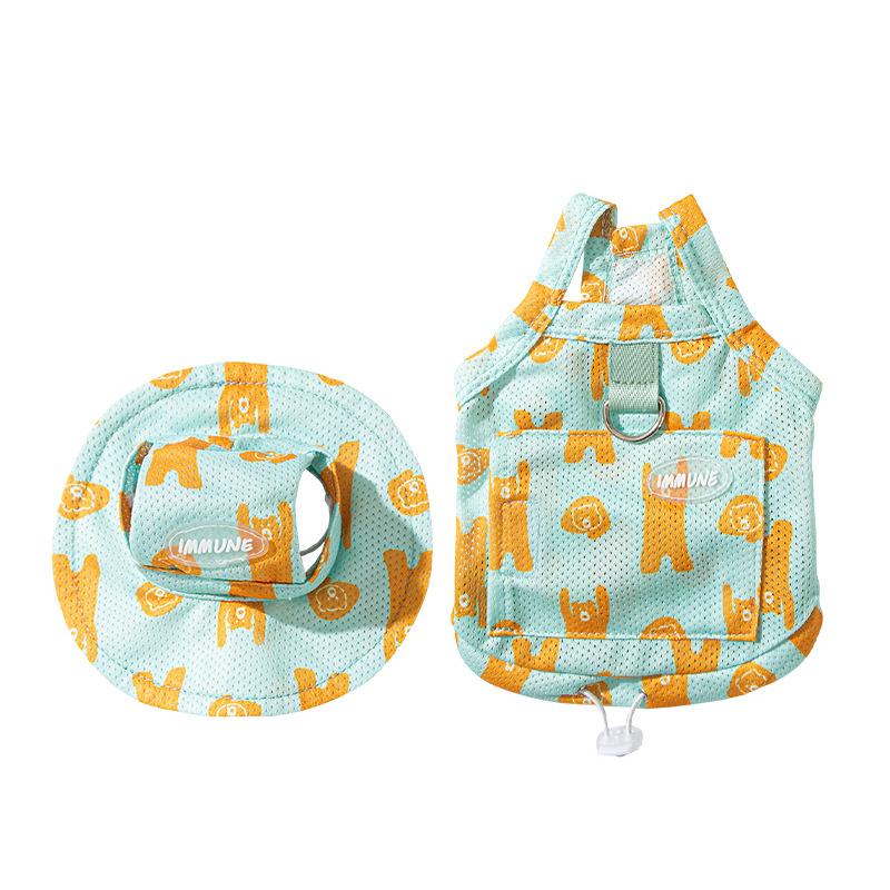 2025 new dog clothes spring and summer breathable elastic bear traction cool clothes than bear pet clothing