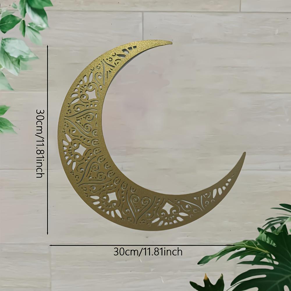 Wrought Iron Crescent Moon Wall Art Islamic Ramadan Eid Mubarak Home Decor Metal Ornament TY8097