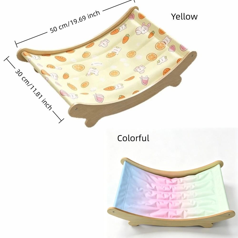 Cute Waterproof Cat Ice Cushion Wooden Frame Cartoon Printed Pet Cooling Mat Elevated Design Breathable Cat Ice Bed Balcony