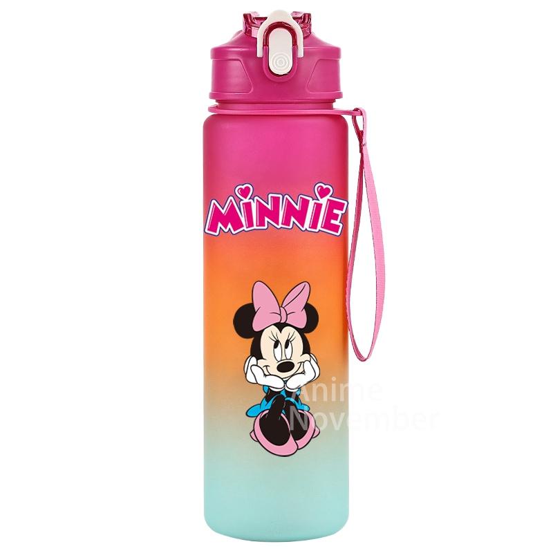 Disney Mickey Mouse Water Cup Minnie Gradient Straw 750Ml Large Capacity Camping Drinking Tools Outdoor Sports Minnie Water Cups