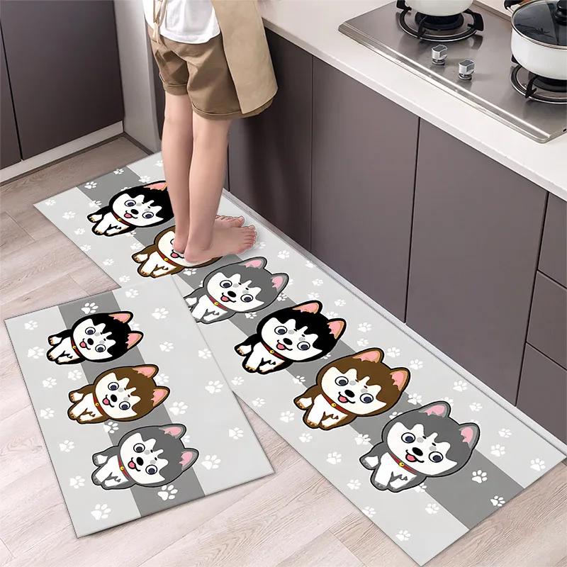 Kitchen Floor Carpet Living Room Entrance Door Mat Non-slip and Washable Kitchen Mat Hallway Rug Absorbent Carpet for Bathroom