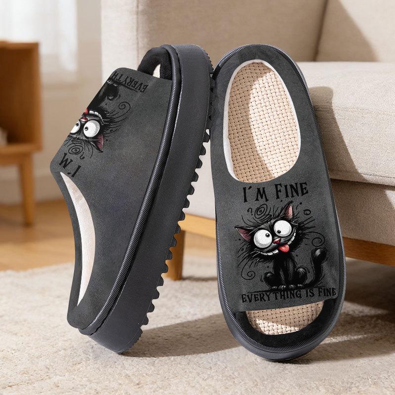 Exclusive Cartoon Linen Cotton Slippers for Men and Women - Spring to Autumn Collection 44-45