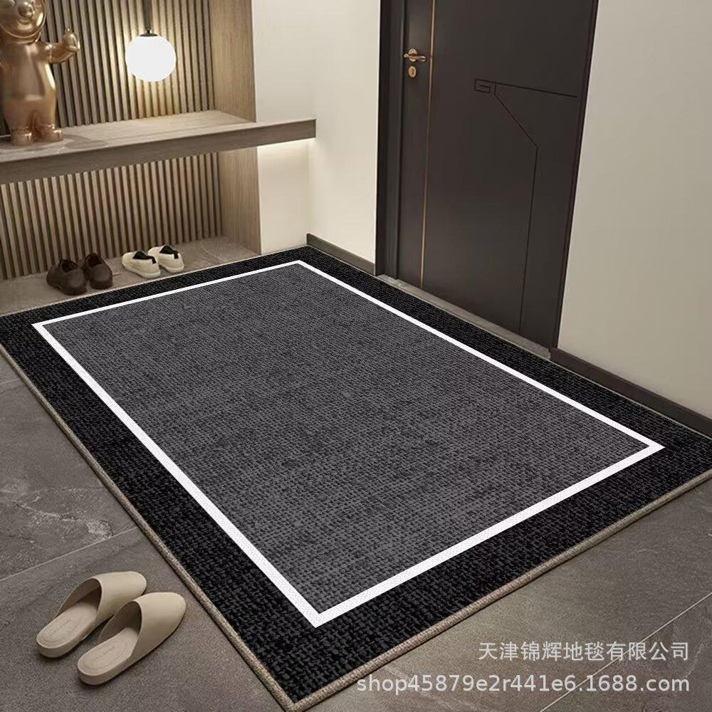 Entry Door Porch Ring Fleece Floor Mat, Advanced Sense Of Entering The Door, Dirt-Resistant And Easy To Take Care Of, Non-Slip Can Be Cut