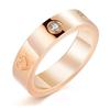 Anillo de Amor de Acero Inoxidable Anillo Simple INS de Cristal Color Oro Rosa para Mujeres Joyería de Acero de Titanio de Moda Accesorios de Boda