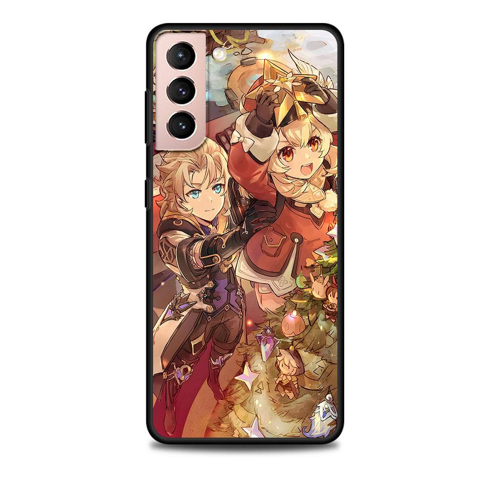 Klee Genshin Impact Case for Samsung Galaxy S23 S10e S10 S21 FE S22 S9 S24 Ultra S20 Plus Soft Black TPU Phone Cover Bumper