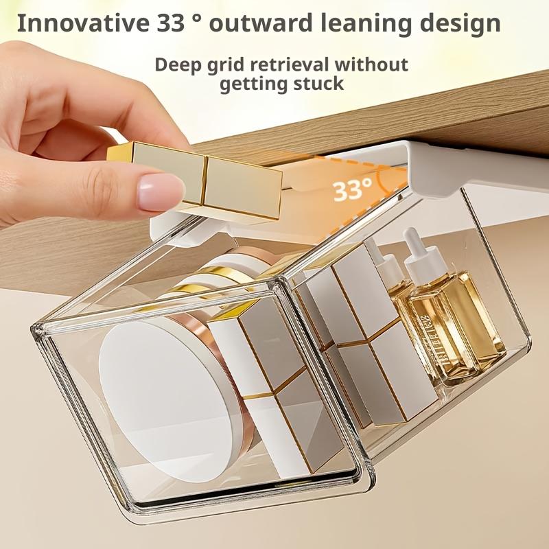 

Transparent Drawer Storage Box Pull-Out Under Mirror Cabinet Oragnizer Case Bathroom Cotton Stick Makeup Holder белый