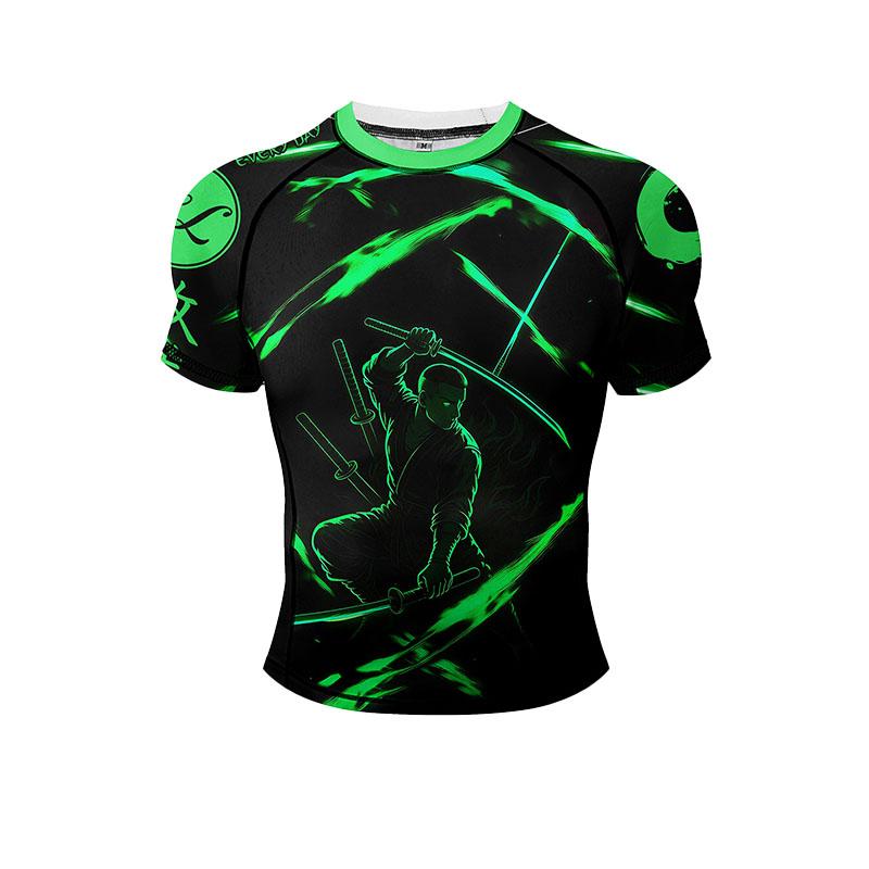 Men Women BJJ Rash Guard "No Taps Only Naps" Print, Quick Dry Jiu-Jitsu MMA Compression Training Short Sleeve Shirt