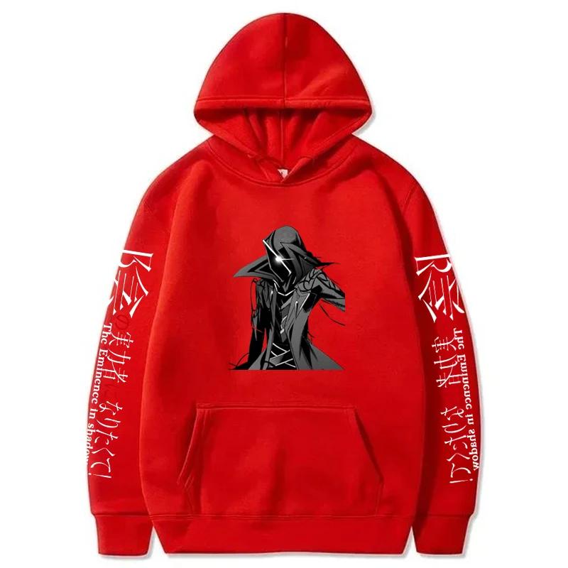 Anime The Eminence In Shadow Printed Hooded Men Casual Harajuku Streetwear Long Sleeve Fleece Autumn Winter Sweatshirts