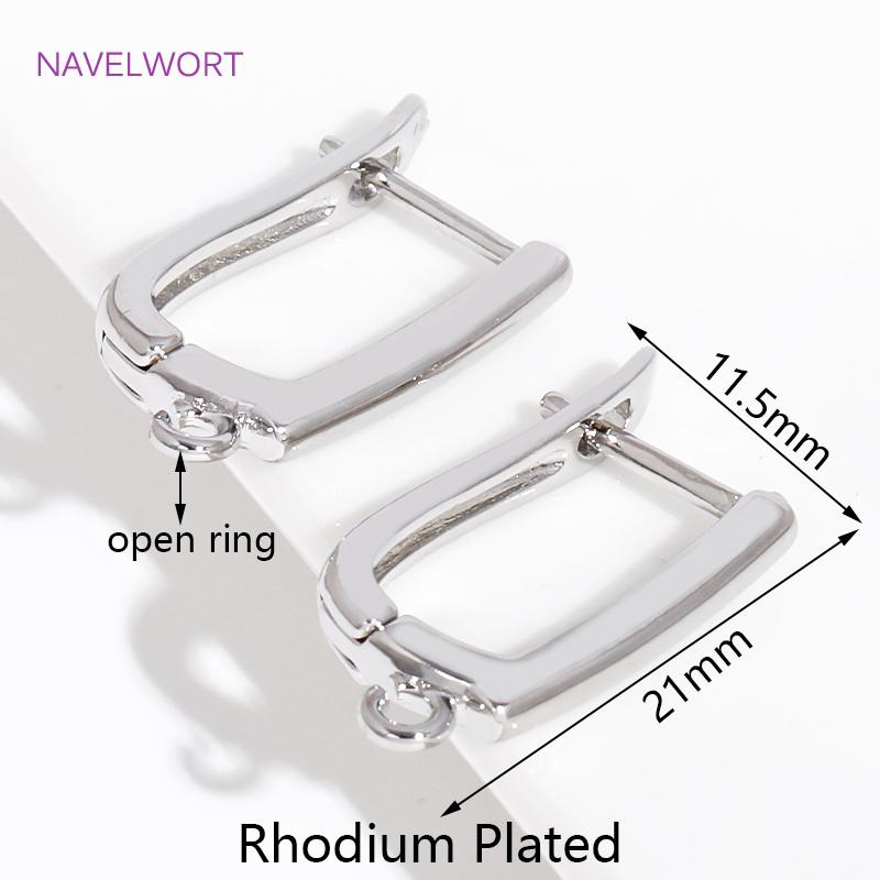18K Gold Plated Smooth Earring Hook Clasps Brass Metal Ear Wire Hooks,Jewelry Making Supplies DIY Earring Making Accessories 2 pieces