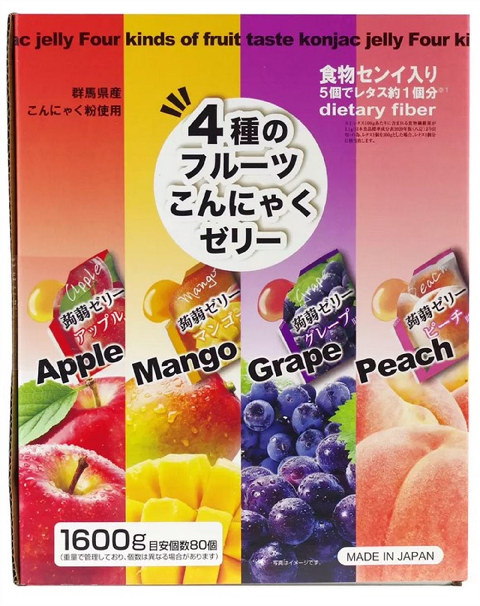 

4 Kinds of Fruit Konjac Jelly (80 pieces)