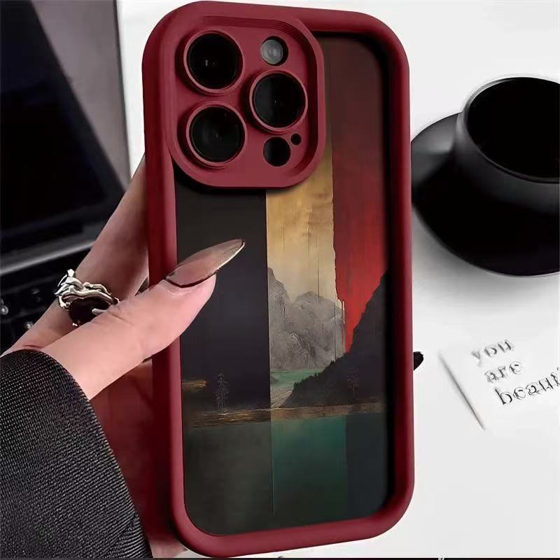 Oil Painting Landscape Suitable for Iphone16pro Mobile Phone Case Apple 15 Japan and Korea 14 Personality 13promax New 12x