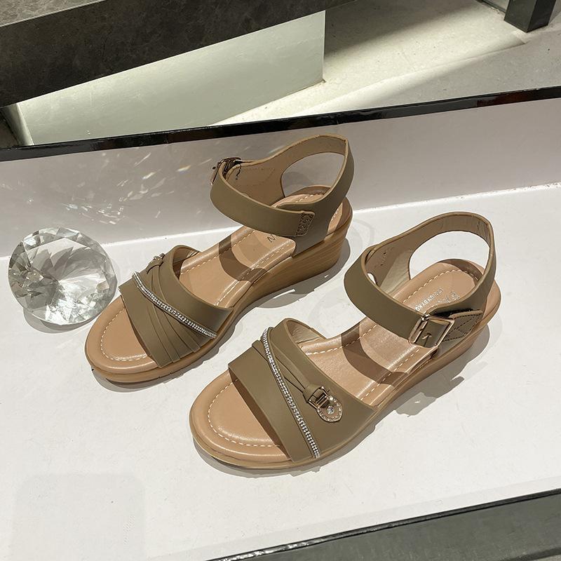 Rome with skirt sandals women's 2025 summer new open-toed casual versatile wedge heel beach black outer sandals