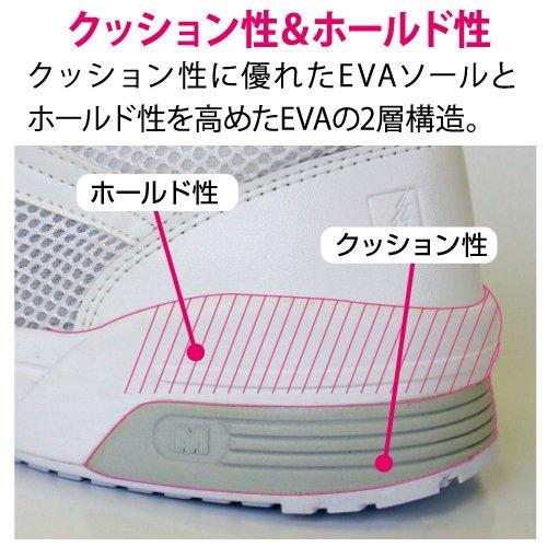 Midori Anzen Nurse Shoes, Sneakers, Medical/Nursing Care, Slip-Resistant, Lightweight, Unisex, Medical Elepass CSS306N, Anti-Static, White, Size 24.0c