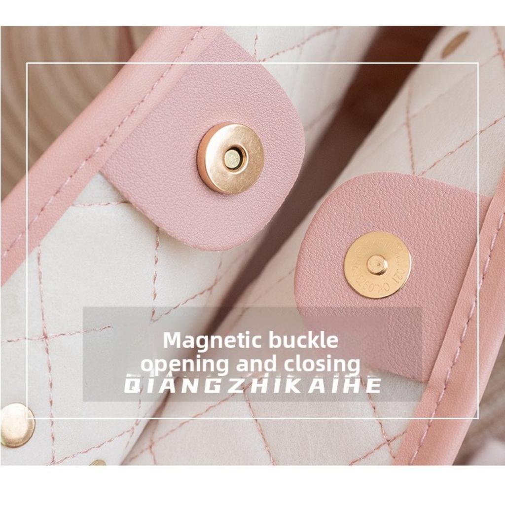 Fashionable Large Capacity Quilted Handbag with Scarf Embellishment - Soft Imitation Leather, Magnetic Buckle Closure, Suitable for Work and Leisure