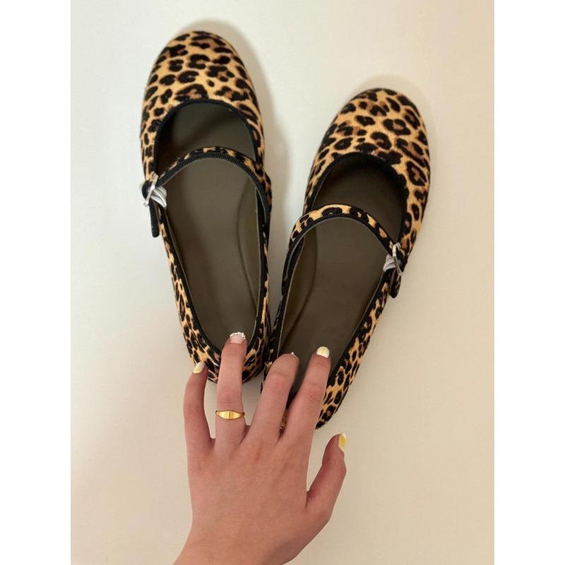 

Нэй Цзэн~ Кожаные туфли Мэри Джейн на платформе с леопардовым принтом женские осенние туфли на толстом каблуке, балетки, туфли на танкетке с ремешком через подъем 35