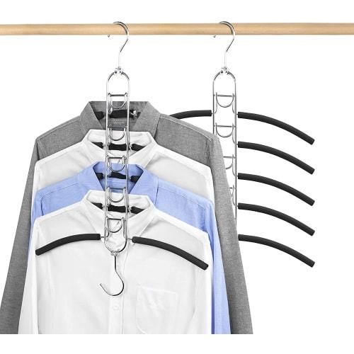 Red Horse Home Space-Saving Folding Clothes Hangers for Shirts and T-Shirts, Closet Organizer, Stainless Steel, Removable, 2 Pieces