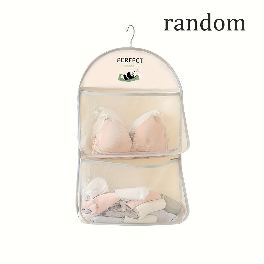 Hanging Mesh Organizer Breathable Polyester Underwear Socks Storage with Multiple Compartments Door Hanging Organizer for Closet