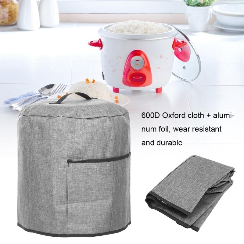 Round Pressure Cooker Dust Cover Protective Cover With Pocket Kitchen Appliances AccessoriesGray 38x38.7cm