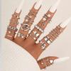 Set di 12 Anelli a Forma di Cuore Colore Oro per Donna Moda Zirconia Cubica Stella Geometrici Anelli da Dito Femminili Semplici alla Moda Gioielli Regali