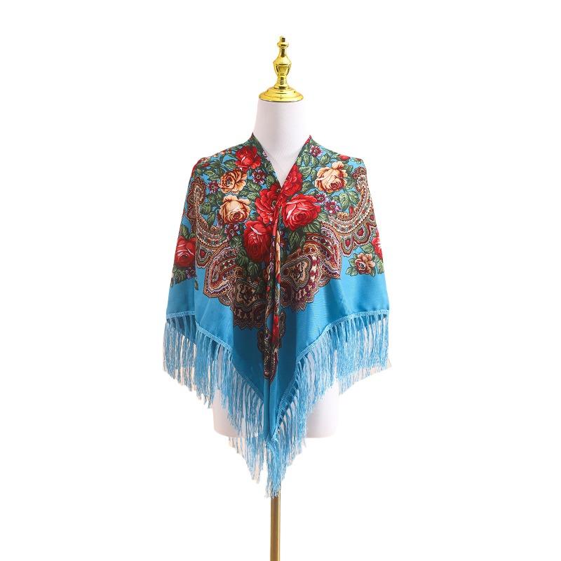 110 Schal Retro Klassisch Quadratischer Schal Warm und Schön Mehrfarbiger Schal