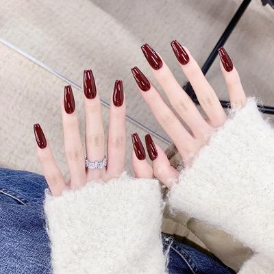 High-End Rote Vollfarbe Nagelkunst Patches für Schülerinnen & Schwangere