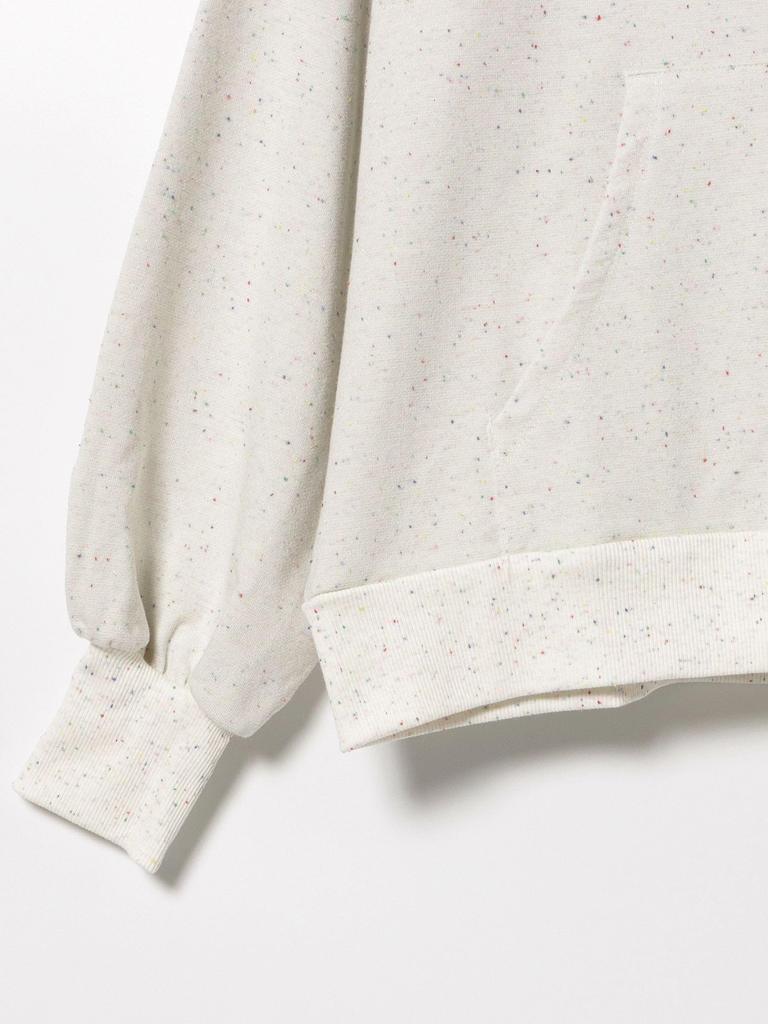 Beams Heart Women's Ivory Glitter Fleece Hoodie, One Size