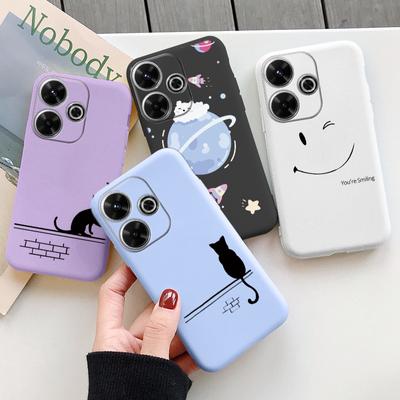 Cat Soft Silicone Case For Samsung A55 A35 M35 S24 Redmi Note 13 Pro 13C 14 Xiaomi Poco C65 iPhone 15 Huawei Honor 200 Realme Camera Shockproof Cover