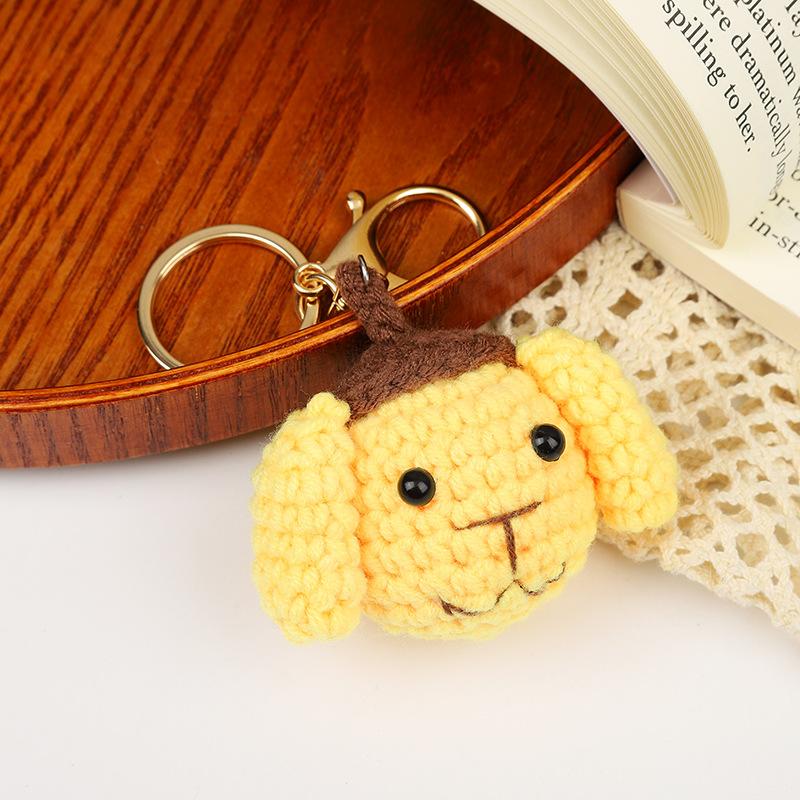 Creative Animals Keychain Hand Knitted Small Pendant Room Decor Handmade Wool Knitted Rabbit Sheep Keychain Christmas Gifts