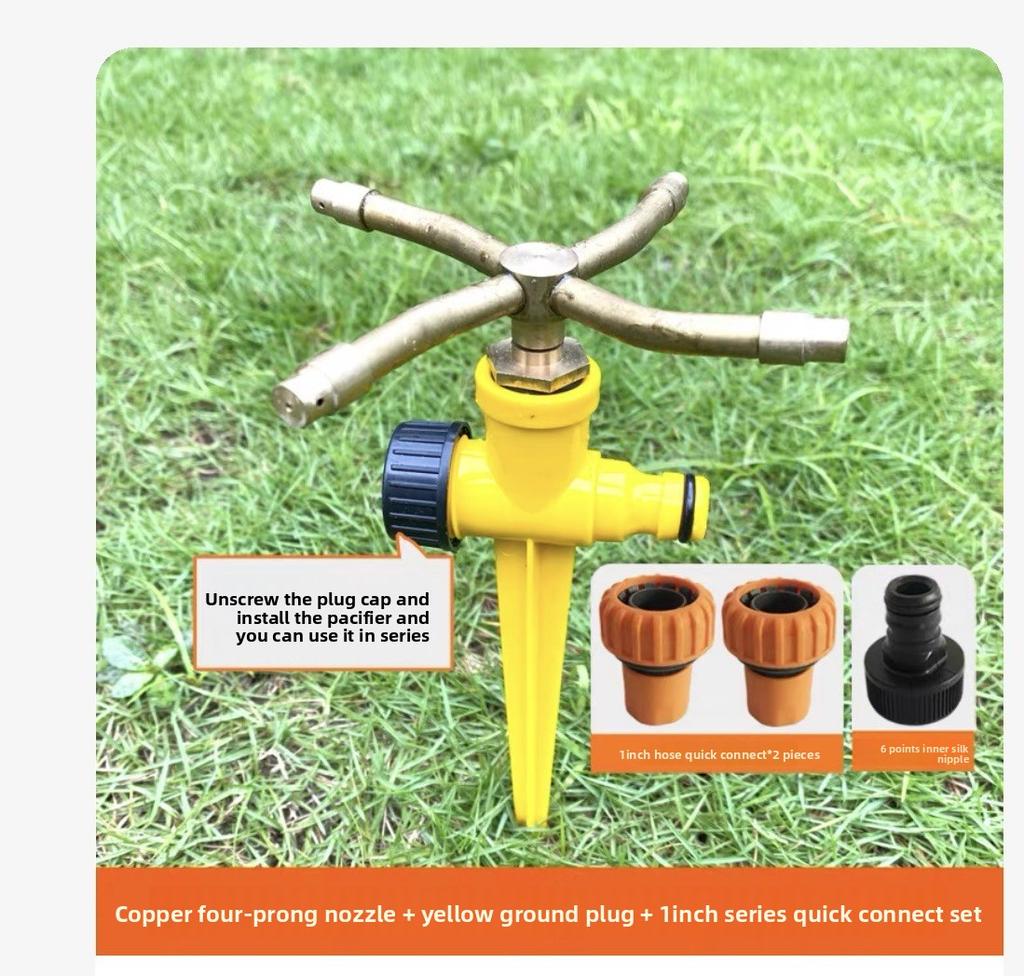 1PZ 1/2/3/4 Bracci Automatici Rotanti Irrigatore da Giardino Prato Ugello Irrigazione Spruzzatore Rotante in Ottone