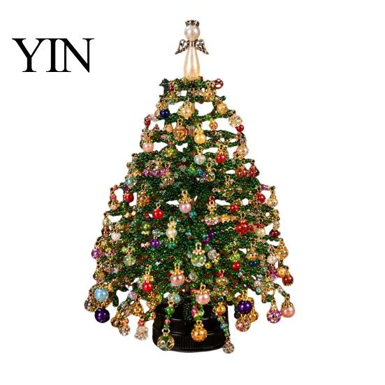 Beaded Christmas Tree Kit DIY Kit, Handmade with LED Lights, Holiday Craft Supplies Project, Bead Crafting for Adults, Home Festive Centerpiece Party