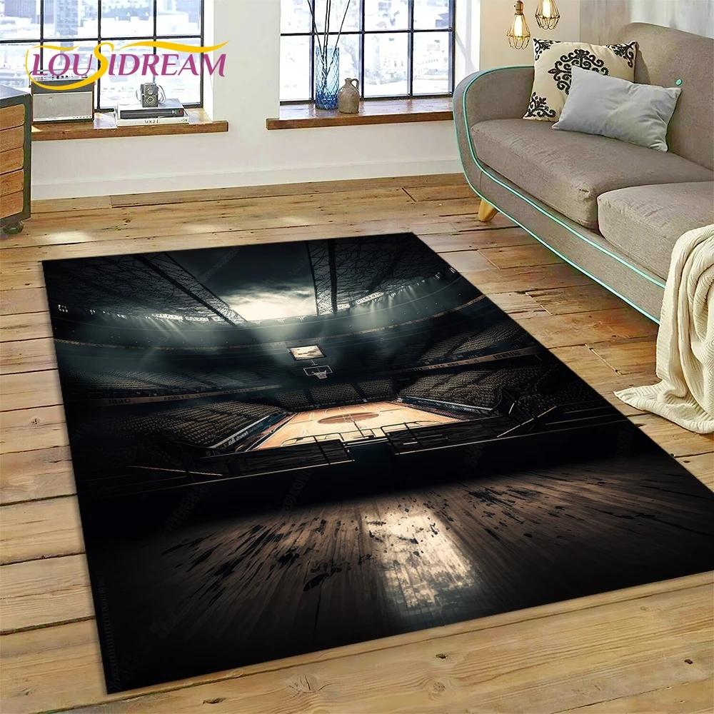 Rama boiska do koszykówki Dywan z kreskówek do sypialni, salonu, dekoracji sofy, duża dekoracja podłogi dla dzieci